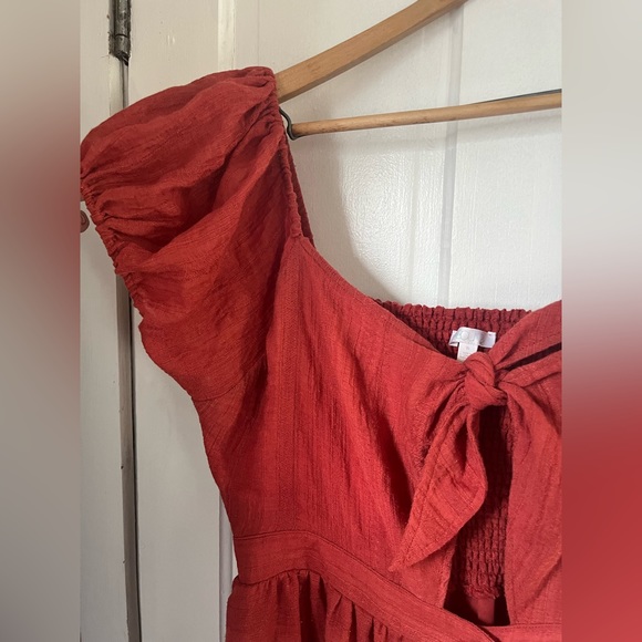 Abound Tie Front peek a boo peasant dress - Picture 8 of 8